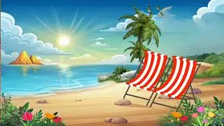 Cartoon Sea Beach video No Copyright । Sea beach cartoon free download । Sea beach animation