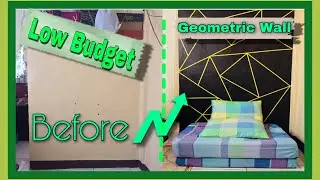 LOW BUDGET ROOM MAKEOVER IDEAS GEOMETRIC WALL DESIGN | PART 2