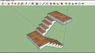 How To Make Staircase In SketchUp | Dog Legged Staircase In SketchUp