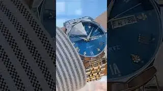 OLEVS 2023 New Business Quartz Watch for Men Week Calendar Luxury Waterproof Stainless Steel Strap L
