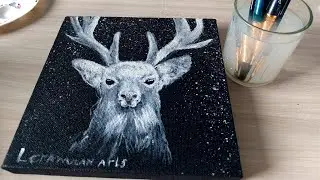 Painting a Deer on Black Canvas