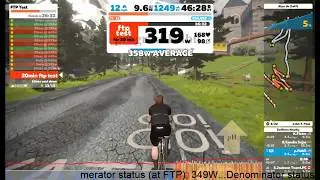 Quarantraining - live Zwift FTP test (346W)