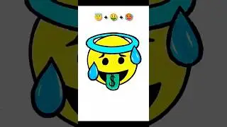 Emoji mix drawing 😇+🥵+🤑