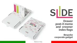 Slide post-it with sliding case, crowner and index flags (paper or PET) Producer: Proramillenote