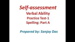 Verbal Ability: Practice Test-1 (Spelling: Part A)