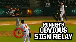Runner obviously relays signs to hitter, a breakdown