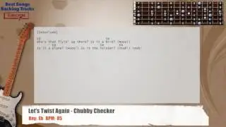 🎸 Let's Twist Again - Chubby Checker Guitar Backing Track with chords and lyrics