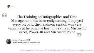 Fatima Zahra Infographics, Data Management, Manipulation & Analytics for Oil & Gas Reporting Course