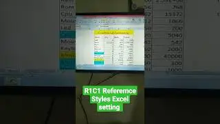 Microsoft excel R1 C1 Reference style setting  