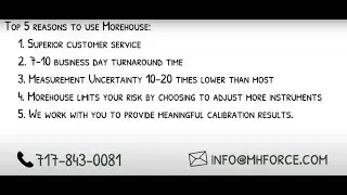 Why Morehouse for your Load Cell Calibration Needs