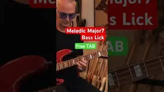 Melodic E Major7 Bass Lick with variations. 