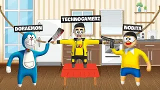 Techno Gamerz Playing HUMAN FALL FLAT BUT  Trapped By Nobita & Doraemon In Kitchen 😂