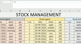 Inventory Management Spread sheet..!how to manage stock in excel in hindi..!stock manage in excel.!