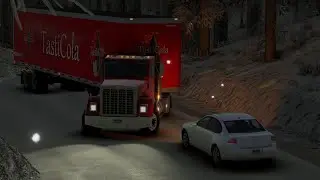 Грузовик занесло на встречку на снегу в BeamNG.Drive!