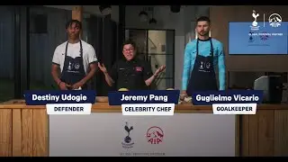Celebrity chef Jeremy Pang & Spurs players Udogie and Vicario cook Air Fried Chicken Satay