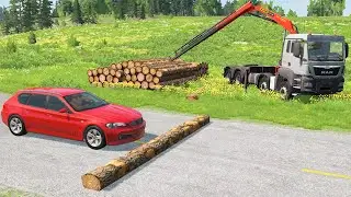 Cars vs Fallen Tree #10 – BeamNG Drive | CRASHhub