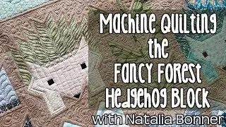Fancy Forest Quilt - Hedgehog Block - Machine Quilting by Natalia Bonner