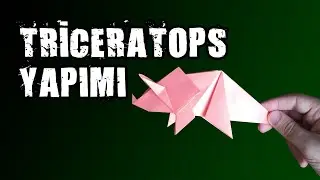 Kağıttan Triceratops Yapımı | Origami Triceratops