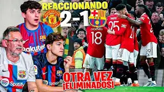 HINCHAS del BARÇA REACCIONAN al MANCHESTER UNITED 2 - 1 BARÇA *eliminados y hundidos*