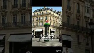 New Movie Promotion in Paris -A green Pipe structure #adcampaign #greenpipe #moris#mario