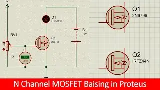 n Channel mosfet baising in Proteus tutorial