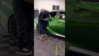 Wrapping The Rear Door On This Lexus Is500 🔥 #vinylwrap #clearbra #coloredppf #fyp