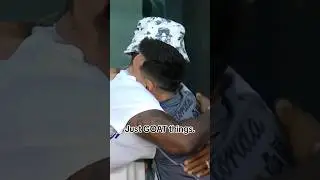 Lebron hugs Messi #shorts #messi #lebronjames