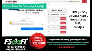 BLOOD BANK IN PHP & MYSQL WITH SOURCE | Free Projects | Tamil | F5Craft - Web Development Company