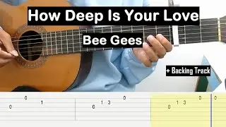 How Deep Is Your Love (Bee Gees) Guitar Tutorial TAB (+ Backing Track) Guitar Lessons for Beginners