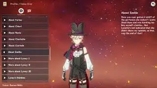 All Voice Lines Regarding Emilie from Lyney and Lynette