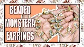 Beaded Monstera Leaf Earrings | How To Make A Monstera Leaf Earrings | Leaf Earrings