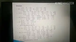 Symmetric and skew symmetric matrices part 2