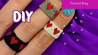 Peyote ring Heart, even count peyote tutorial.