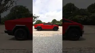 Red Cyber Truck #tesla #cybertruck @pristinewrapsco944