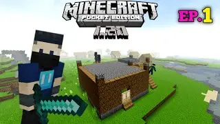 Minecraft Pe Survival Series EP - 1 In Hindi 1.20 | I Made Survival House & Iron Armour #minecraftpe