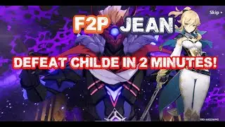 Genshin Inpact Mobile - High DPS Jean Party Destroy Childe/Tartaglia In Less Than 2 minutes!