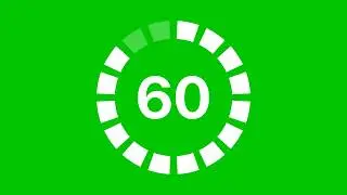 60 Seconds Circular Progress Countdown Timer | Green Screen | 4K | 60FPS | Free Download