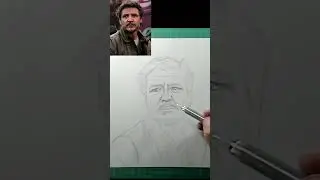 Retrato de Pedro Pascal (Joel) The Last of Us a Lápiz #shorts