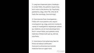 Potential and limitations in earning money in different PG specialities