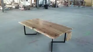 Beautiful Live Edge Ash Table and Matching Waterfall Edge Bench