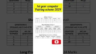 First year computer pairing scheme 2024 || first year computer scheme 2024