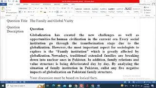 SOC101 GDB solution 2022-Autumn 2022-VU-Introduction to Sociology