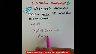 İkinci dereceden denklemler pratik #2024 #aytmatematik #yks #denklemler