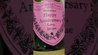 Custom Pink Embossed Champagne Label