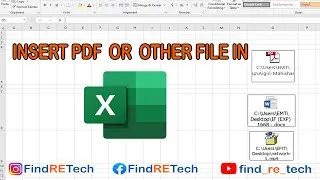 how to attached pdf file in excel sheet/ insert word or other file in excel sheet