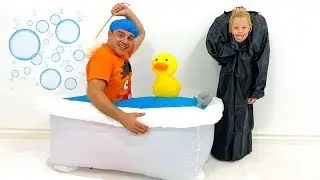 Nastya and dad found gifts for Halloween
