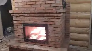 Печь-камин из кирпича ручной формовки 958-7207