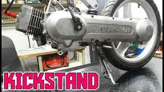 installing a kickstand on a Peugeot Fox Deluxe 50cc Racer