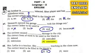 TET 2022 English paper 2 key answers 