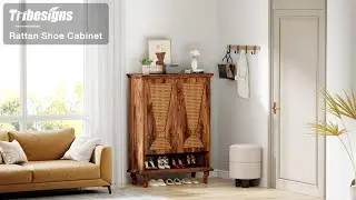 Tribesigns Rattan Shoe Cabinet - RY0071 #homedecor #interiordesign